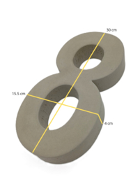 huisnummer beton 30 cm