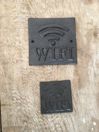 Gietijzeren WiFi bord bordje klein tekstbord industrieel bruin metaal metalen