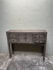 Vergrijsd houten sidetable wandtafel landelijk stoer 100 x 25 x H85 cm