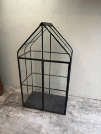 Metalen kas kasje tuinkas tuinkast kast vitrine vitrinekast glaskast met glas H183 X B100 XD60 cm