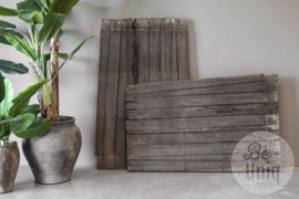 Orgineel oud vergrijsd houten Luik paneel schot wandpaneel wanddecoratie tafelblad landelijk stoer industrieel vintage