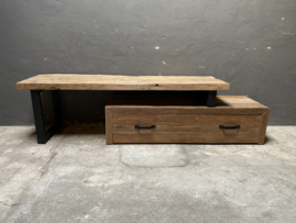 Stoer railway houten tv meubel televisie dressoir grof ruw hout audiomeubel sidetable televisiekast kast wandmeubel landelijk industrieel