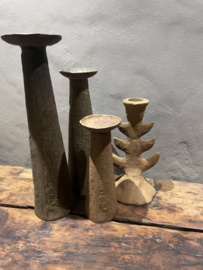 Metalen kandelaar totem terra bruin theelichthouder pomax