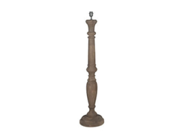 Stoere bruine houten balusterlamp vloerlamp 125 cm tafellamp landelijk stoer robuust umber