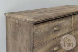 Oude doorleefd houten ladekast kast kastje H56 x B95 x D43 cm dressoir commode sidetable lades laden landelijk stoer opzet halkastje bankje