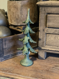 PTMD kerst kerstboom Shefin green cement Xmas tree statue decoratie old green groen klein small