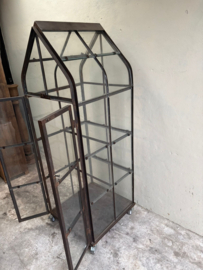 Metalen kas kasje tuinkas tuinkast kast vitrine vitrinekast glaskast met glas H178 X B66 XD66 cm