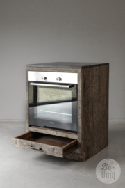K014 Truckwood railway houten keukenelement keuken H95 x 68 x60 cm buitenkeuken voor oven inclusief granieten hardstenen blad landelijk stoer SEP