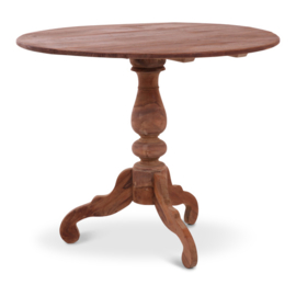 Grote oud houten tafel eettafel eetkamertafel rond 90 cm bijzettafel wijntafel wijntafeltje landelijk stoer