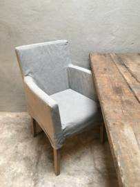 Heerlijke eetkamerstoelen stoel fauteuil met losse linnen washed hoes  landelijk stoer