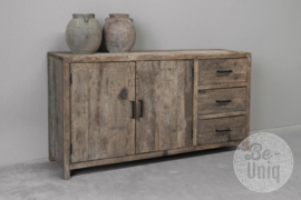Oud vergrijsd truckwood railway houten dressoir kast ladenkast Sidetable landelijk stoer industrieel 150 x 80 x 40 cm SEP