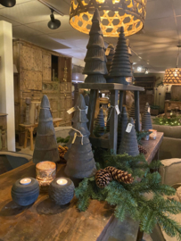 Vergrijsd houten kerstboom 25 cm boom boompje boompjes den spar landelijk stoer kerstdecoratie