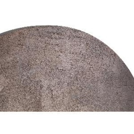 Prachtig groot rond doek wandpaneel wanddecoratie PTMD Kemp brown taupe grijs grey canvas painting rough round L 120 cm landelijk sober stoer grijs