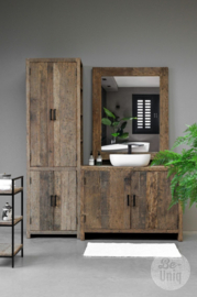 Oud vergrijsd truckwood railway houten Badkamermeubel badkamerkast kast wastafelmeubel kast toiletmeubel 200 x 60x 40 cm badkamer badmeubel SEP