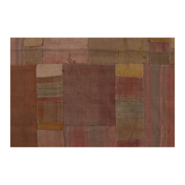 Wanddecoratie wandkleed kelim patchwork 252 x 173 cm terra