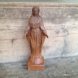 Brocant gietijzeren Mariabeeldje Maria beeldje gietijzer roest