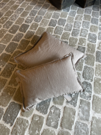 Prachtig heerlijk zacht shabby grijs lichtgrijs grey kussen broste Copenhagen 55 x 55 cm inclusief vulling aardetinten