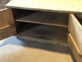 Houten sidetable sideboard kast tvmeubel dressoir 160 televisie kast ladekast landelijk stoer grijs metaal hout 160 x 45 x H60 cm