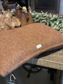 POMAX Heerlijk zacht grof gebreid soepel kussen cognac terra bruin rood  60 x 40 cm inclusief vulling