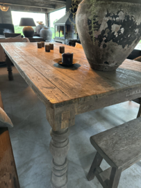 Grote orginele oude “ antieke” vergrijsd houten eettafel tafel 275 cm landelijk stoer sober
