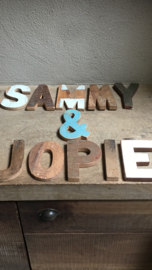 Sloophouten Houten letter U letters hout landelijk stoer vintage kleur naturel industrieel