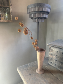 Roest metalen decoratietak tak kersttak belletjes rusty 65 cm