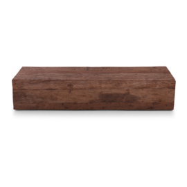 Stoere houten salontafel op wielen teakhouten teakhout hout 150 x 50 cm landelijk stoer industrieel