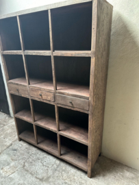 Grote stoere truckwood railway houten kast boekenkast schap rek servieskast landelijk stoer industrieel H200 x B143 x D45 cm