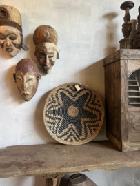 Rond rotan rieten wandbord wanddchaal Wandpaneel schaal mendong wall panel wanddecoratie L 60 cm