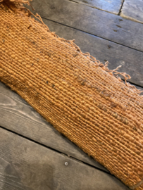 Vloerkleed loper 180 x 75 cm oud cognac bruin oker