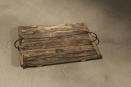 Grof houten dienblad tray wagon plateau M schaal railway plank met hengsels