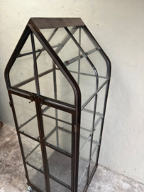 Metalen kas kasje tuinkas tuinkast kast vitrine vitrinekast glaskast met glas H178 X B66 XD66 cm