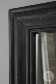 Grote zwarte oud houten spiegel passpiegel 176 x 46 x 6 cm landelijk vintage zwart