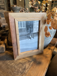 Oude houten Fotolijst fotolijstje A4 sloophout landelijk vintage oud hout