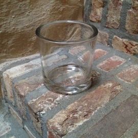 Dik Glazen windlicht kandelaar doorsnede  14 cm glas landelijk stoer