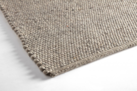 Groot vlakgewoven 100 % vervilt wol vloerkleed kleed carpet karpet taupe 200 x 300 cm