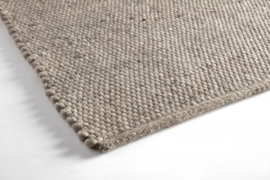 Groot vlakgewoven 100 % vervilt wol vloerkleed kleed carpet karpet taupe 240 x 170 cm