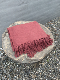 Prachtige koraal coral rood rose roze warme tinten 180 x 120 cm kleed deken