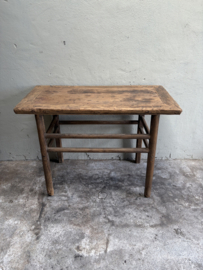 Stoer vergrijsd houten wandmeubel wandtafel wandtafeltje Sidetable console wastafelmeubel landelijk stoer