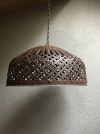 Smeedijzeren korf hanglamp incl nieuwe fitting en bedrading korflamp mand landelijk industrieel