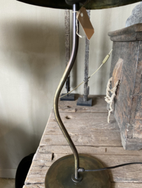 Mooie brons bronzen gouden tafellamp lamp inclusief kap met kronkel voet vintage hotel chique chiq