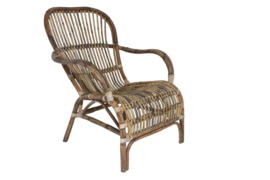 Vintage rotan rieten stoel fauteuil landelijk industrieel stoer jaren '70 retro rieten lounge urban tuinstoel