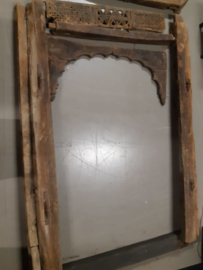 Mega grote vergrijsd houten poort deur inclusief kozijn India vergrijsd landelijk