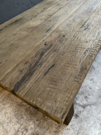 Stoere massief eiken houten salontafel 120 X 70  X H46 cm stoer landelijk industrieel