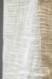 Grove plaid deken 180 x 130 cm doek landelijk shabby linnen ecru  beige white off zand