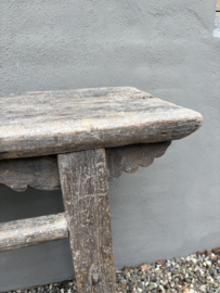 Unieke stoere oude vergrijsd houten sidetable wandtafel sideboard landelijk robuust 166 x 36 x H84 cm