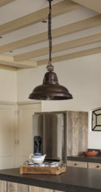 Hele stoere industrieel metalen hanglamp Frezoli Borr Tierlantijn landelijk bruin