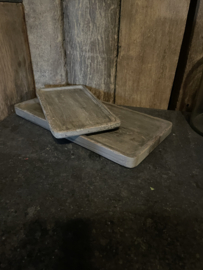 Set van 2 houten dienbladen dienblad schaal landelijk industrieel hout stoer