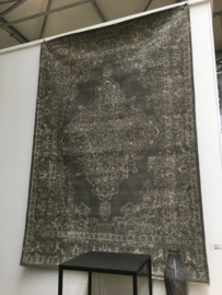 Vintage licht grijs beige tapijt kelim vloerkleed sleets wandkleed 230 x 160 cm
