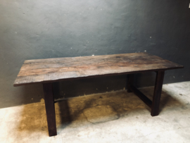 Prachtige grote oud houten tafel 210 x 90 x H76,5 cm eettafel landelijk stoer industrieel vintage doorleefde blad nerf